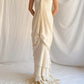 Vintage Apricot Draped Gown Featuring Strapless Neckline Dress with Scarf SH3628