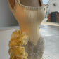 Stunning Sheath Straps Beaded Yellow Satin Tulle Short Homecoming Dress Cocktail Dress SH3194