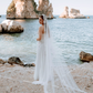 Pretty A Line Strapless White Corset Lace Chiffon Long Wedding Dress SH8250