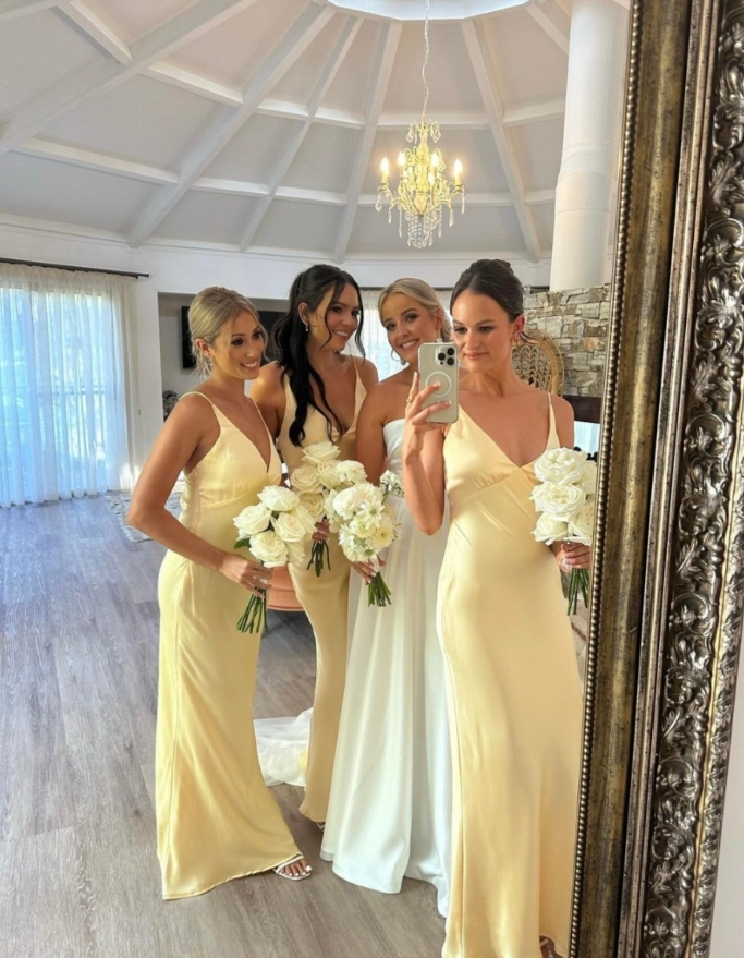 light yellow dress long Simple sweetheart satin prom yellow formal dress creating a luxurious and eye Yellow Maxi Dress | Womens