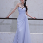 Elegant A Line Sweetheart Neck Black Lace Purple Chiffon Long Evening Dress Gown Dress SH3584