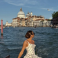 Classic Black-White Polka Dot A Line Straps Satin Long Prom Dress Vacation Dress SH4810