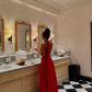 Charming Burgundy A Line Sweetheart Neck Chiffon Prom Dress Wedding Guest Dress SH4533