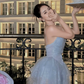 Cute Blue A Line Spaghetti Strap Sequins Tulle Short Birthday Dress Outfits SH1845