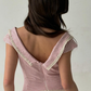 Cute Pink A Line V Neck Lattice Satin Long Prom Dress Evening Dress SH8508