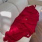 Burgundy Flowy A Line Spaghetti Strap Ruffle Chiffon Prom Dress Vacation Dress SH4502