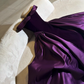 Elegant Purple A Line Off the Shoulder Velvet Satin Long Prom Dress Evening Dress SH6746