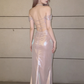 Romantic Light Pink Mermaid Satin Graduation Ball Gown 18th Birthday Dress with Slit SH4990