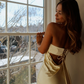 Light Yellow Sheath Strapless Satin Open Back Prom Dress Evening Dress SH2306