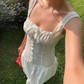 White Sequare Neck A Line Prom Dress Simple Evening Dress SH1315