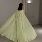 Fresh Green A Line Strapless Beaded Chiffon Long Prom Dress Wedding Guest Dress SH7713