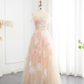 Dreamy A Line Off the Shoulder 3D Flower Tulle Prom Dress Evening Dress SH2379