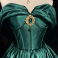 Anna Princess A Line Off the Shoulder Green Satin Short Homecoming Dress Cocktail Dress SH3146
