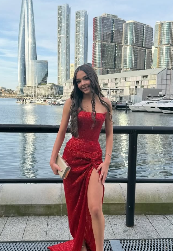 long prom dresses gold mermaid evening gowns AU01