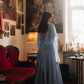 Gentle Sky Blue A Line Long Sleeve Chiffon Prom Dress Evening Dress SH6703