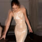 Champagne Sheath Spaghetti Strap Exquisite Sequin Backless Prom Dress Evening Dress SH8776