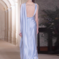 Elegant Sheath Beaded Lilac Satin Open Back Prom Dress Party Dress SH4078