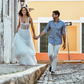 Pearl Ball Gown Spaghetti Strap White Tulle Prom Dress Wedding Dress SH4665