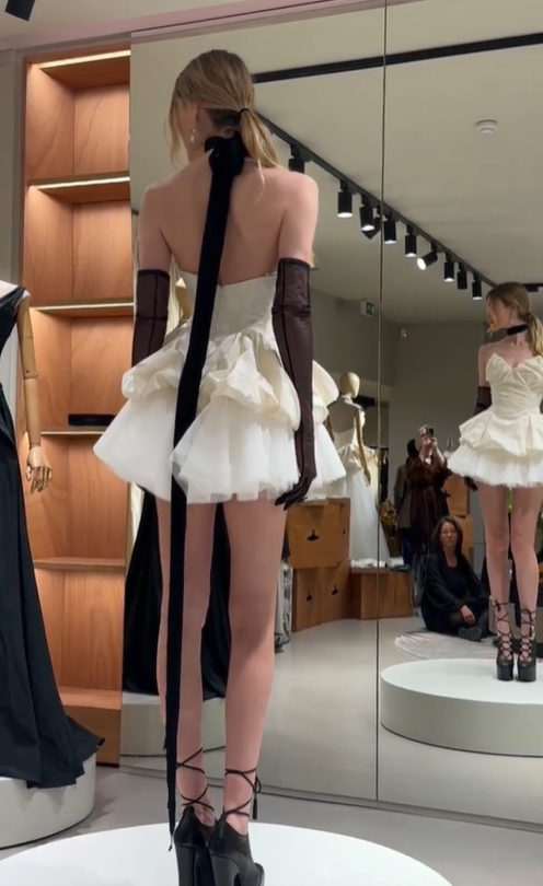 Cute A Line Sweetheart Neck White Satin Tulle Short Homecoming Dress Party Dress SH4850