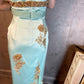 Gorgeous Sheath Strap Appliques Sequin Beaded Blue Satin Prom Dress Evening Dress SH2669