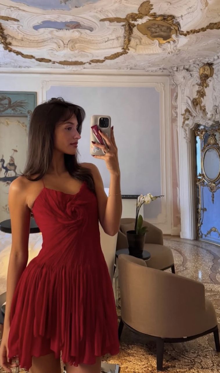 Burgundy A Line Spaghetti Straps Chiffon Short Prom Dress Homecoming Dress SH4134
