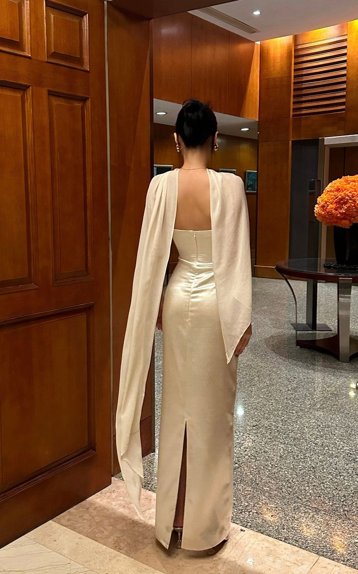 Elegant Sheath Strapless Beaded Ivory Satin Long Prom Dress Evening Dress SH5144