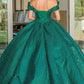 Green Ball Gown Off-the-shoulder Sequins Sweet 16 Dresses SH1651