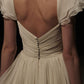 Gentle A Line Ivory Chiffon Long Prom Dress Graduation Prom Dress SH2599