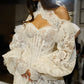 Stunning Ball Gown Long Sleeve High Neck Corset White Lace Long Wedding Dress SH7098