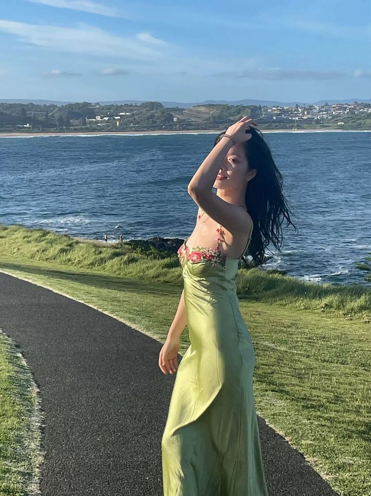 Beautiful Green Applique Long Evening Dress Prom Dress SH1002