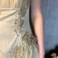 Gentle Green Sheath Spaghetti Strap Appliques Satin Chiffon Prom Dress Evening Dress SH2668