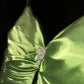 Fresh Green A Line Spaghetti Strap Chiffon Ruffle Satin Long Prom Dress Formal Gown SH3971