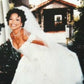 Classic White Ball Gown Off the Shoulder Satin Wedding Dress SH3806
