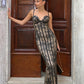 Sexy Black Lace Sheath Spaghetti Strap Long Prom Dress Evening Dress SH5761