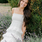 Elegant White Ruffle Long Prom Dress SH1058