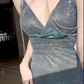 Shiny Blue Mermaid Straps Beaded Sequin Graduation Ball Gown 18th Birthday Dress SH4988