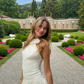 Backless Ivory A Line Halter Chiffon Tea Length Prom Dress Outfits SH5472