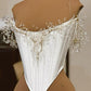 Stunning A Line Off the Shoulder Rhinestone White Satin Chiffon Prom Dress 18th Birthday Dress SH4474