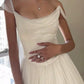 Simple A Line Off the Shoulder White Chiffon Long Prom Dress Graduation Prom Dress SH2602