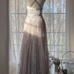 Stunning A Line V Neck Appliques Purple Tulle Long Prom Dress Evening Dress SH2970