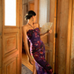 Sexy Purple Print Floral Sheath Halter Chiffon Long Prom Dress Party Dress SH4033