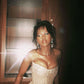 Sexy Champagne Mermaid Strapless Rhinestone Satin Prom Dress Evening Dress SH4821