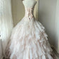 Princess A Line Sweetheart Neck Rhinestone Tiered Light Pink Tulle Party Dress Birthday Dress SH2885