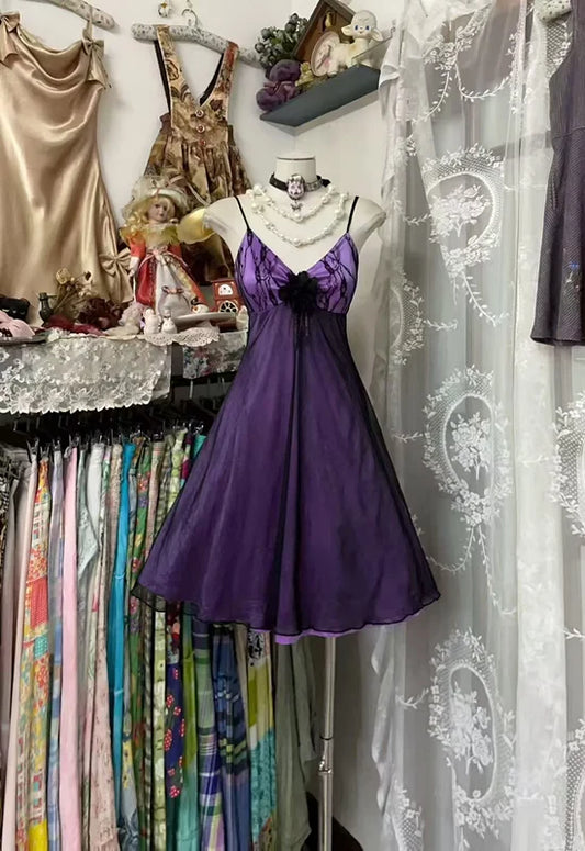 Purple A Line High-waisted Sexy Short Prom Dress Homecoming Dress SH6471