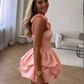 Cute Pink Ruffles Short Prom Dress Homecoming Dress SH1151