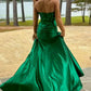 Green Strapless Mirror-Cut Sequins Mermaid Long Prom Dress SH8186