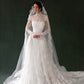Elegant A Line Long Sleeve High Neck White Lace Long Wedding Dress SH8724