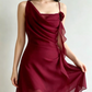 Burgundy A Line Spaghetti Strap Floral Chiffon Short Party Dress Homecoming Dress Outfits SH3601