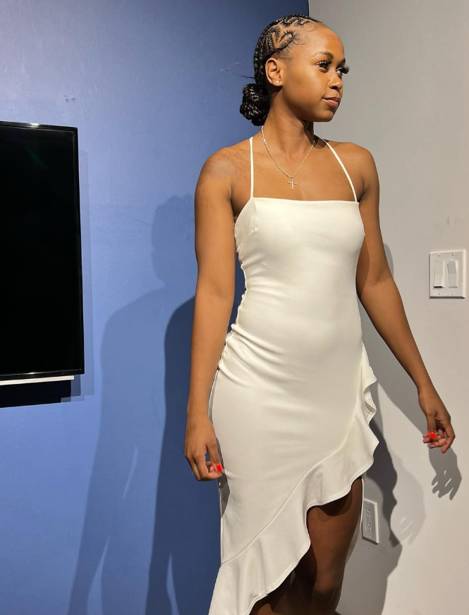 Simple White Slit Ruffles Midi Length Sheath Prom Gown Brithday Party Evening Dress SH1559