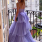 Lavender A-Line Puffy Long Prom Dresses, Beautiful Graduation Party Dresses SH792